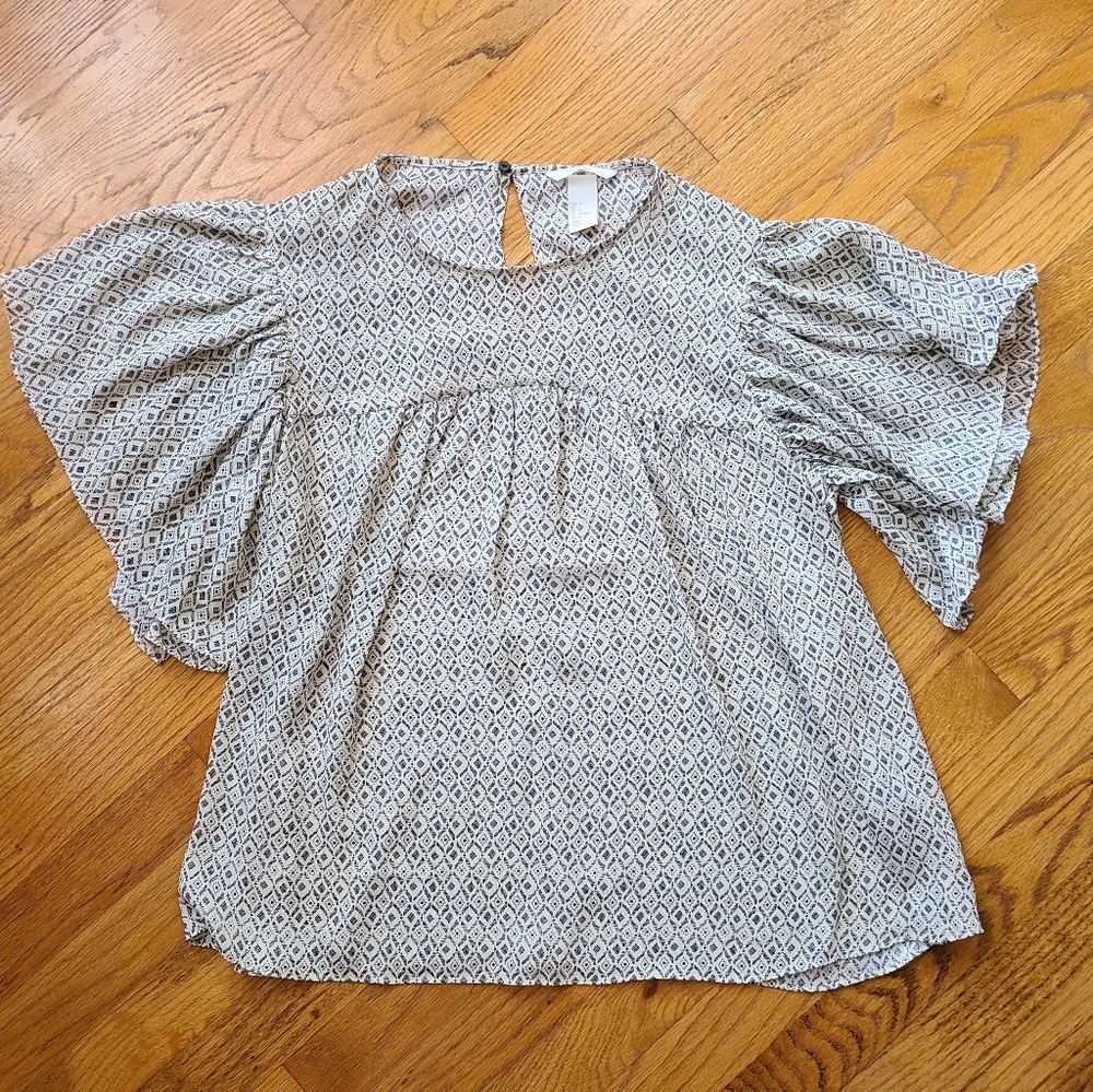 H&M Flutter Sleeve Short Sleeve Blouse